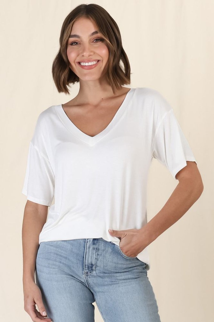 Tops Salty Crush | Madi T-Shirt - White