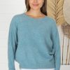 Tops Salty Crush | Joanne Knit Top - Ocean Blue