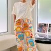 Jaase jaase | Jaase - Cici Pants: Mid Rise Relaxed Wide Leg Pant In Sun Lounger Print