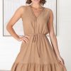 Dresses Salty Crush | Cia Linen Mini Dress - Tan