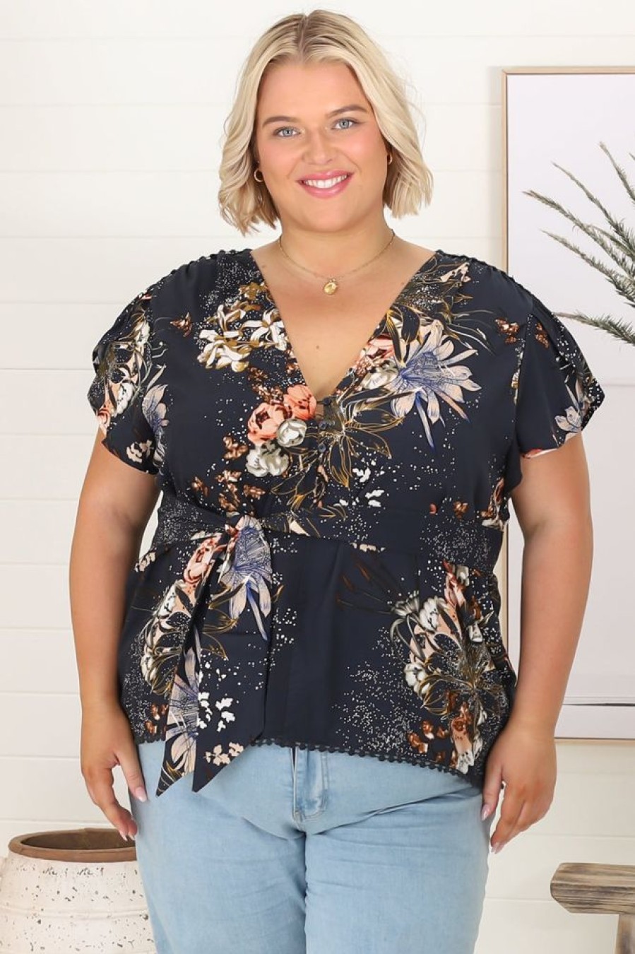 Jaase JAASE | Koi (Cap Sleeve) - Indigo Top