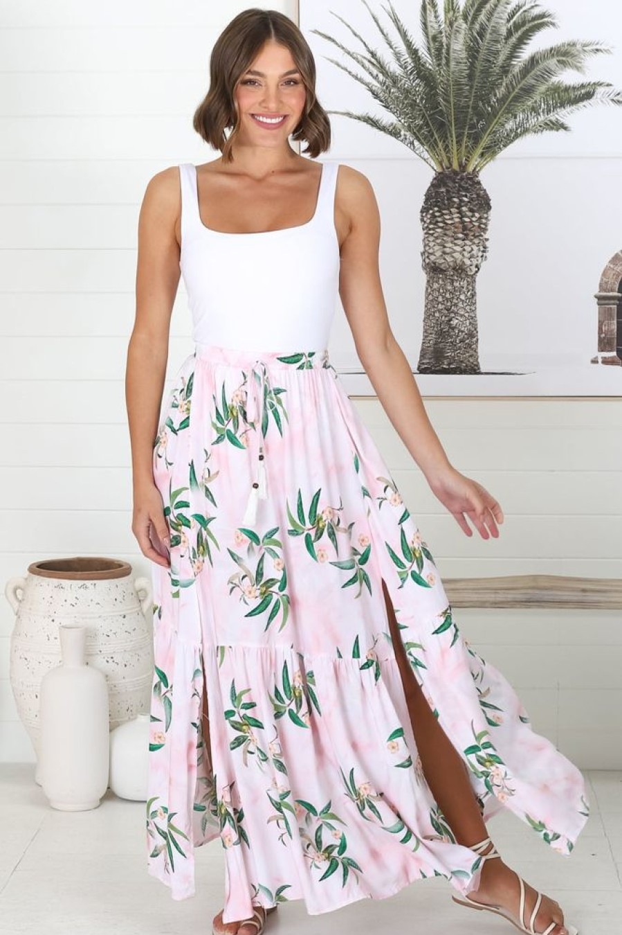 Bottoms Salty Crush | Olianna Maxi Skirt - Pink