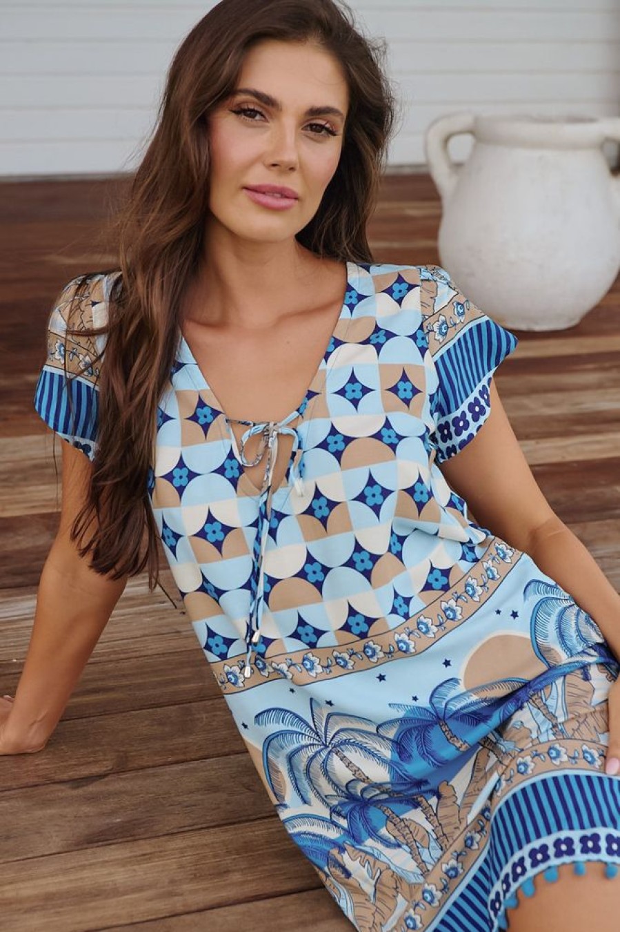 Jaase jaase | Ocean Tunic Dress - Saphire Sands