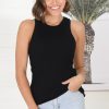 Tops Salty Crush | Kitura Ribbed Top - Black