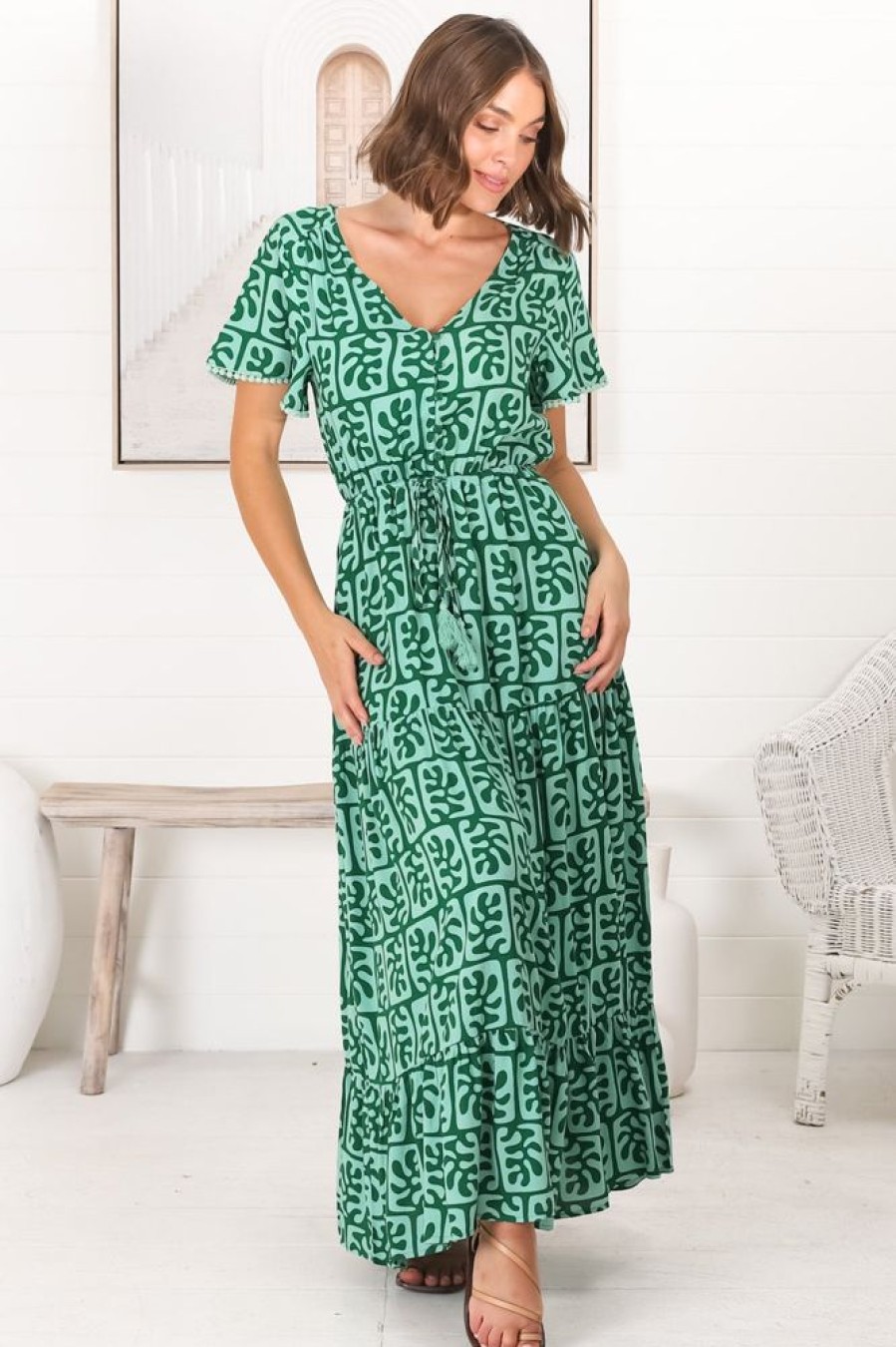 Dresses Salty Crush | Demy - Davey Maxi Dress - Green