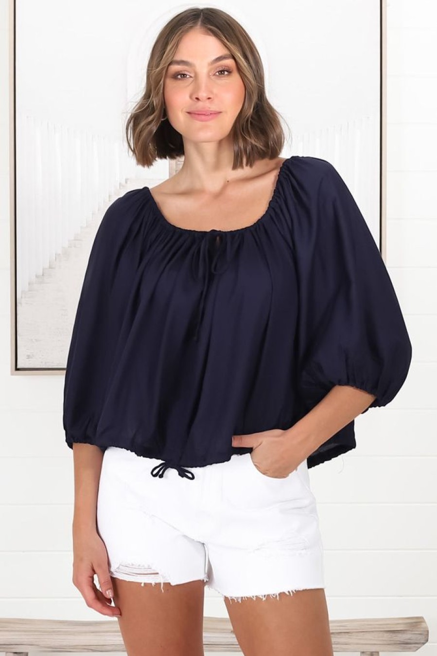 Tops Salty Crush | Thelma Top - Navy