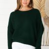 Tops Salty Crush | Joanne Knit Top - Dark Green