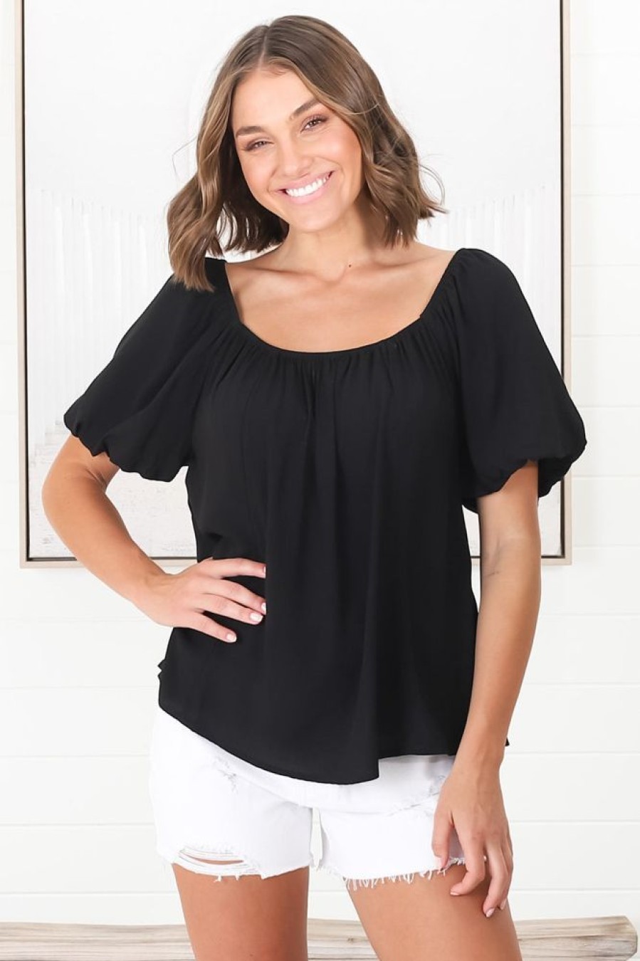 Tops Salty Crush | Bertie Top - Black