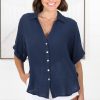 Tops Salty Crush | Shelly Shirt - Navy