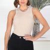 Tops Salty Crush | Kitura Ribbed Top - Beige