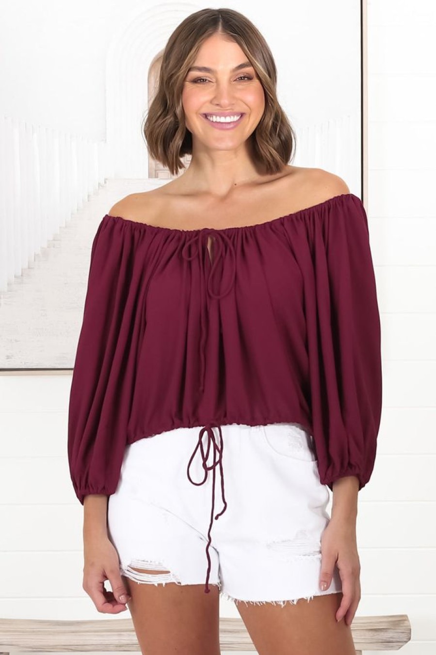 Tops Salty Crush | Thelma Top - Wine