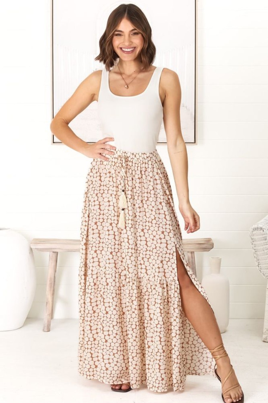 Bottoms Salty Crush | Aminah Maxi Skirt - Cream