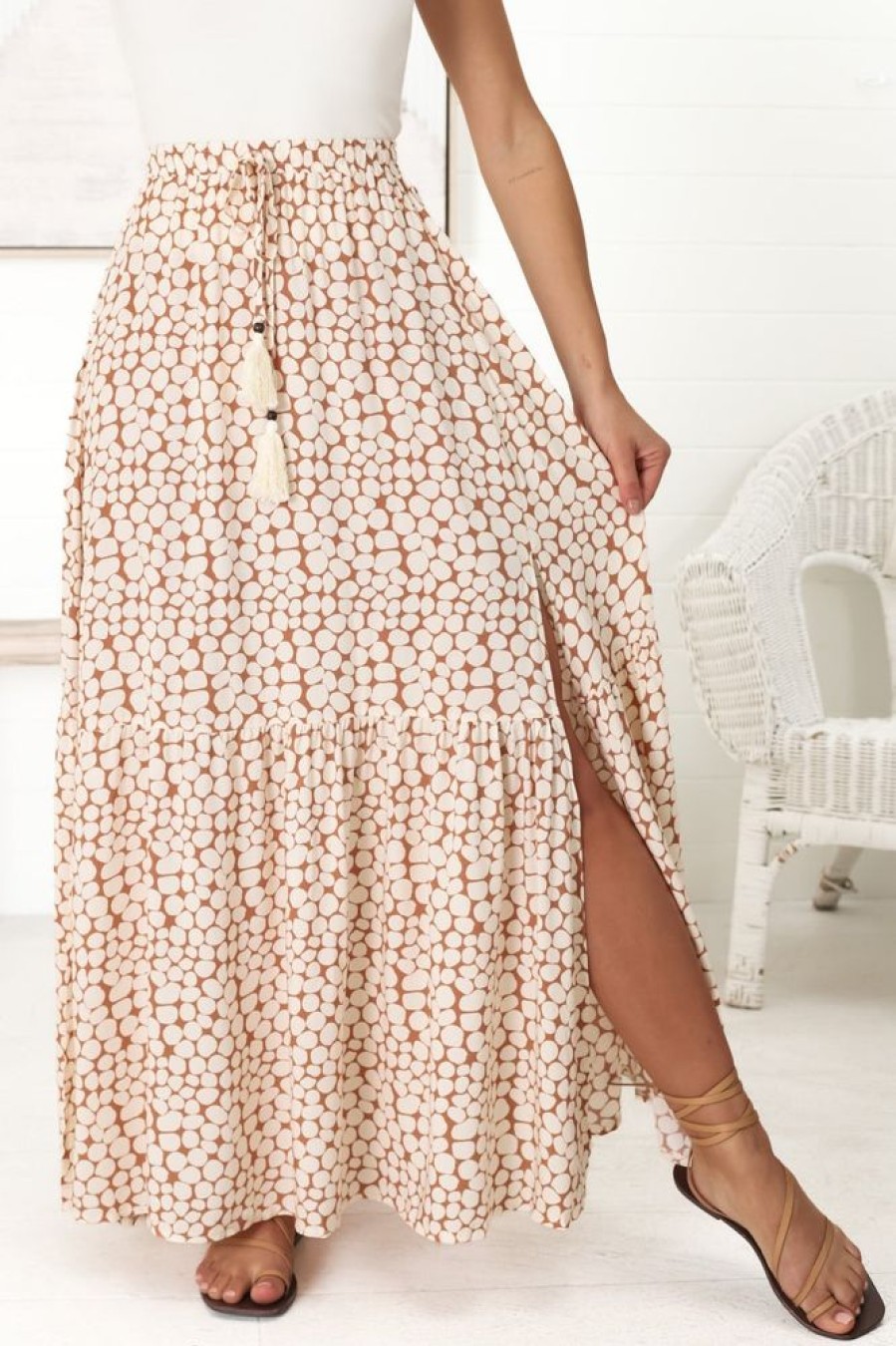 Bottoms Salty Crush | Aminah Maxi Skirt - Cream