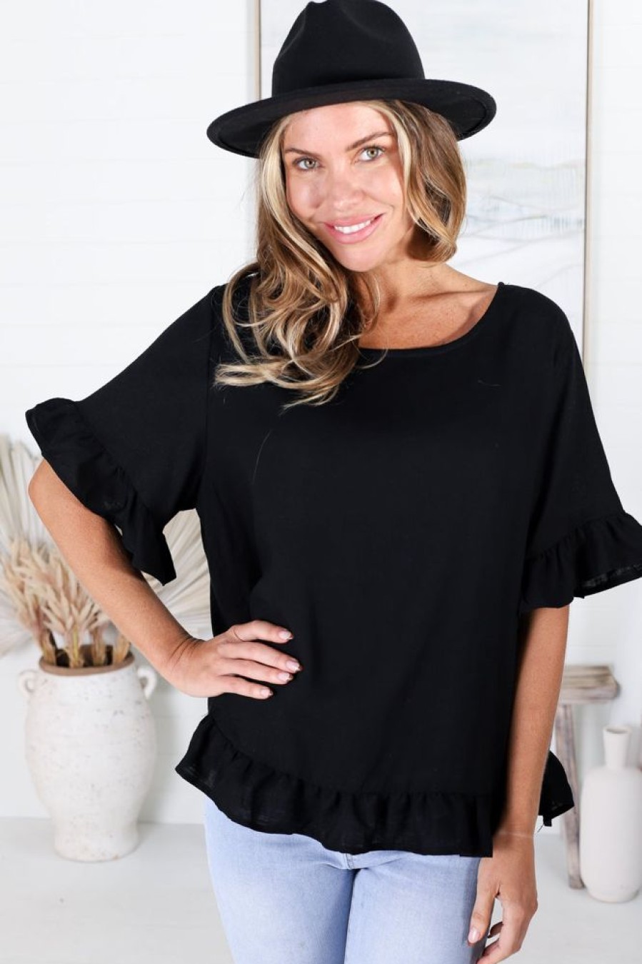 Tops Salty Crush | Alyx Blouse - Black