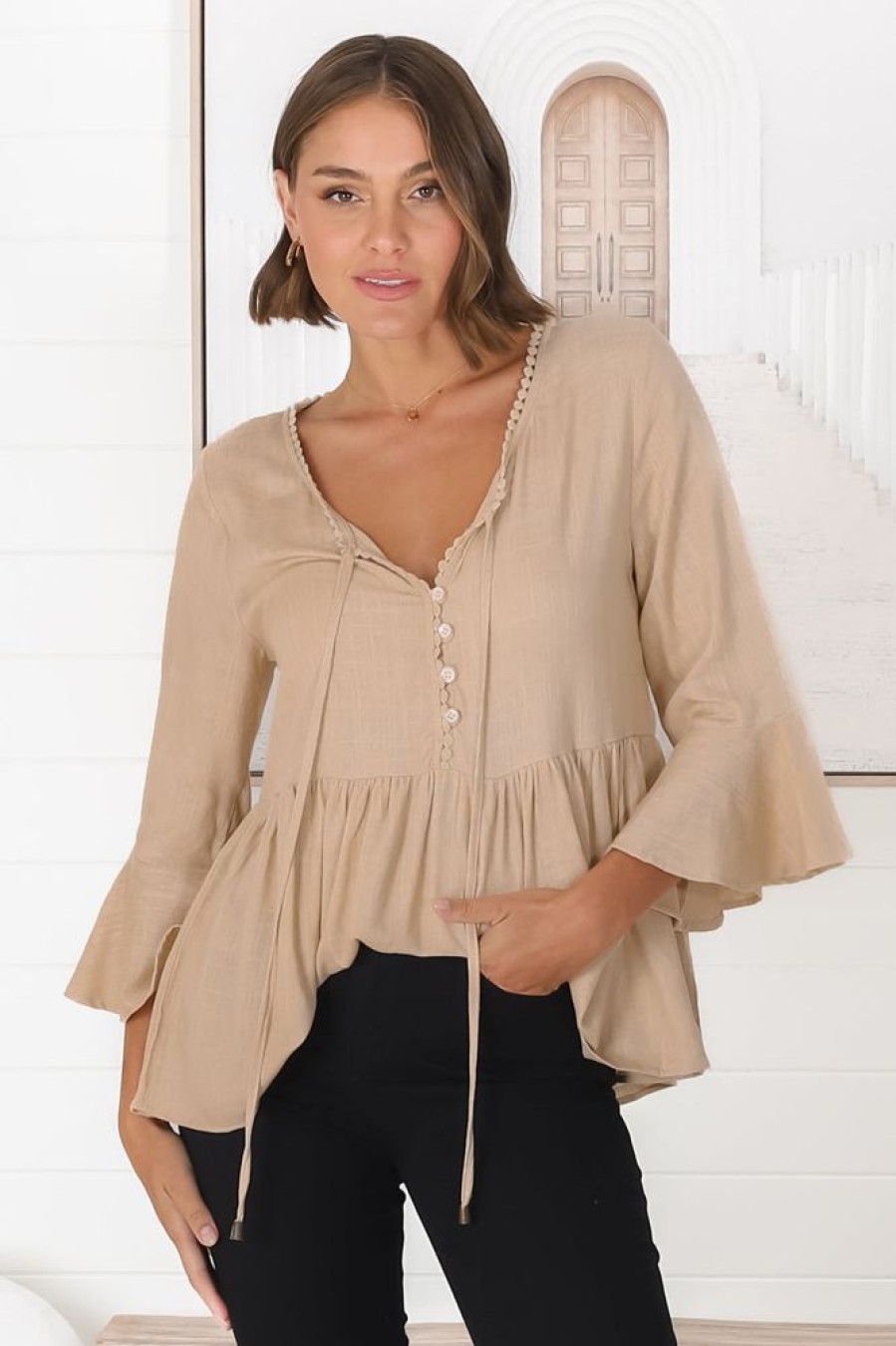 Tops Salty Crush | Sandy Top - Cream