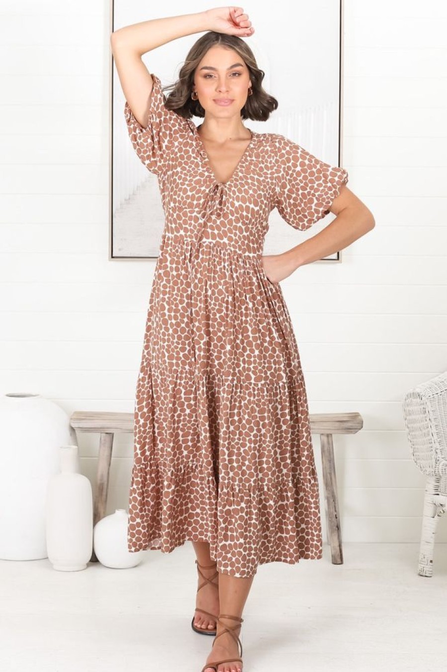 Dresses Salty Crush | Tea - Aminah Midi Dress - Rust